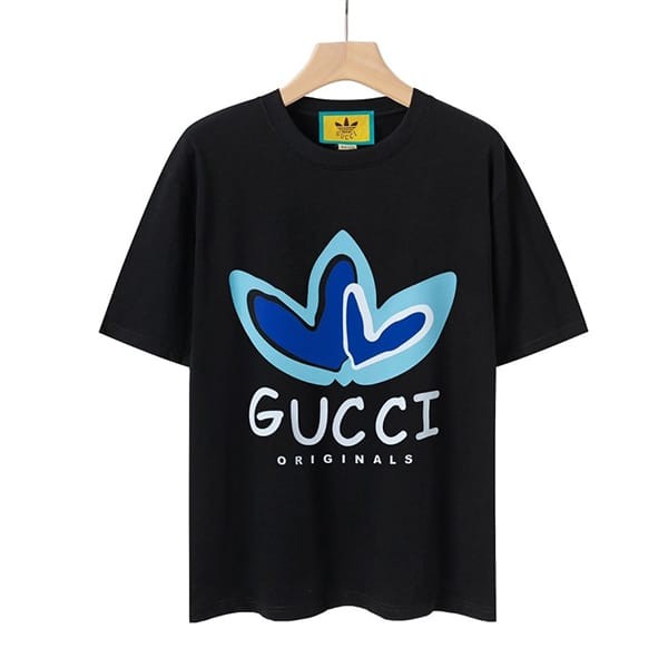 超希少！グッチ adidasコラボ パチモン コットンジャージー Tシャツ 2色 guz44401